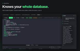 Knows your whole database. Ask in plain English; Claude reads every table, writes the query, and runs it.