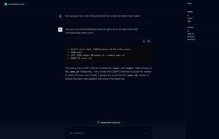 The app in dark mode