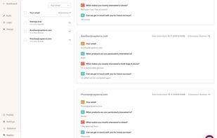 The responses interface on a QuestionScout form