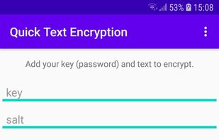 Type in key, salt and text content