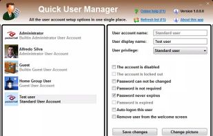 Quick User Manager screenshot 1