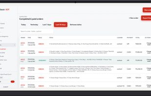 Completed paid orders reports and export view.