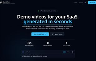 The home page: paste a URL and QuickPeek generates the demo