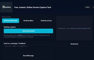 One page web for user to capture screen from browser directly