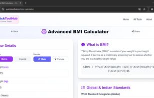 Advance BMI calculator