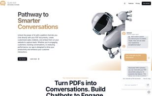  light mode home page with chatbot 