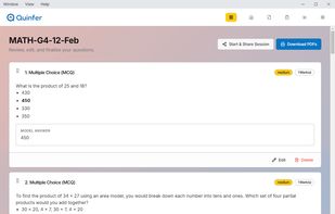 Question Editor
Review, edit, and finalize AI-generated questions before using them or exporting to PDF.