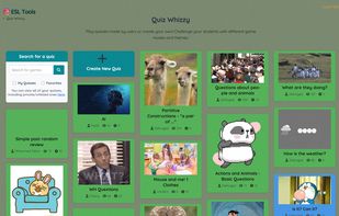 The main page for Quiz Whizzy where all the quizzes made by users are displayed.