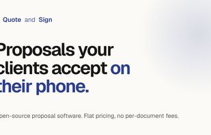 The homepage and the client's phone view: options they can toggle, a total that updates, one tap to accept.