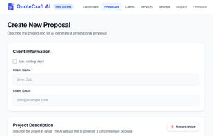 QuoteCraft AI screenshot 2
