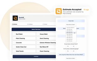 Let customers quote and book services directly from your website, 24/7.
