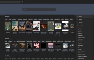 The homepage for Quotev (as of February 2024).