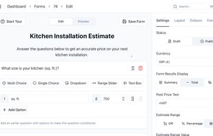 Form builder page