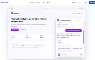 Qurius AI live on a demo site
