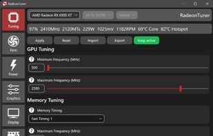 RadeonTuner screenshot 1