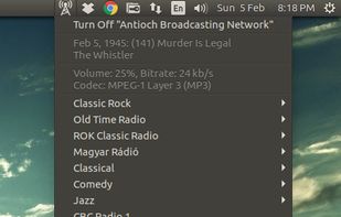 Radiotray-NG screenshot 1