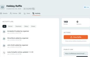 Raffle Activity Log