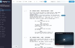 Link a YouTube track to a song mentioned in the script and listen to it while you read.