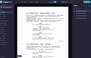 The same screenplay in dark mode.