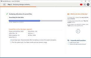 Choosing scanning mode in Raise Data Recovery