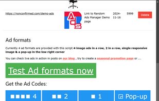 Random Ads Manager screenshot 1