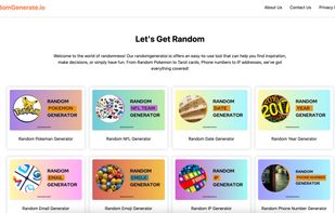 Home page that contains all the tools listed.