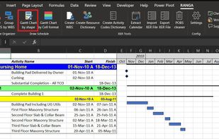 Gantt chart by Excel shape elements