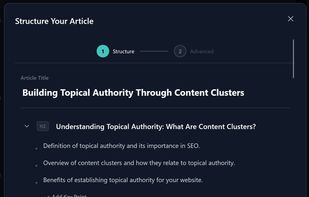 Create/Edit your article outline with Rank Ahead