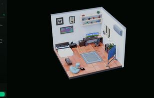 Interactive 3D scene with learning interface