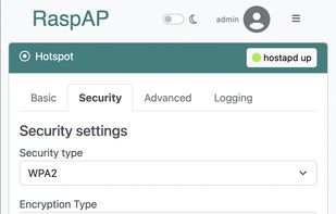 RaspAP screenshot 2