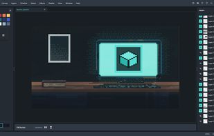 Paint full scenes, from tiny sprites to detailed backgrounds