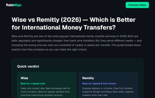 Wise vs Remitly - Which is better
