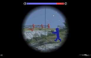 Road in "Island" Map, between Fortress Wall and Blue Default Spawn Point, in scope.