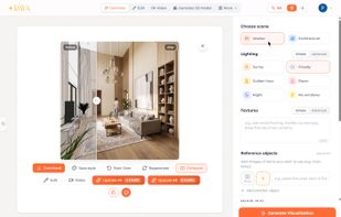 Raya - AI visualization and rendering tool - Interface