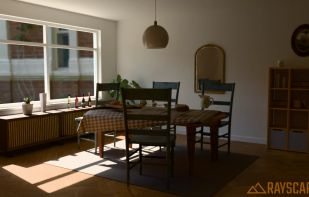 Breakfast room lit by the sun