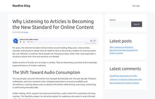 Readivo audio player in the article
