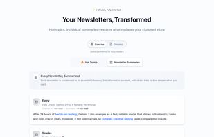 Newsletter overview digest preview for a concise digest