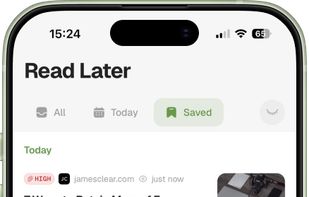Saved articles accessible from anywhere