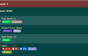 Stripped down info on the combat viewer for the player, updated whenever the GM changes things