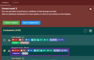 Comprehensive combat management for GMs