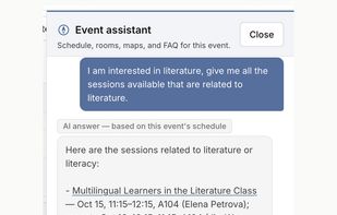 Event assistant grounded in the published program