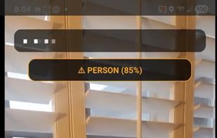 Security Camera mode with dual Motion, Sound, and AI detection(pictured here on front facing camera).