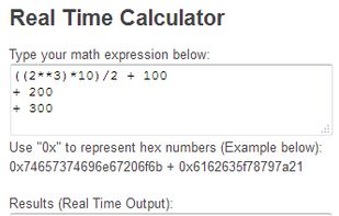 Real Time Calculator screenshot 1