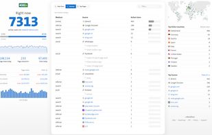 Real-time view of Referrals and UTM Tracking.