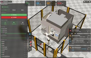 realvirtual WEB as HMI System showing failures and mes data