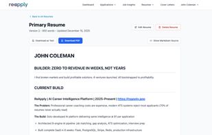Custom resume generated and tailored for the specific role, ATS-optimized