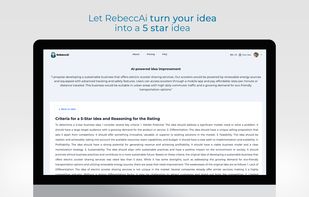 RebeccAi helps you to improve your idea