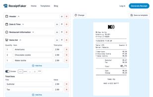 Receipt Faker Demo