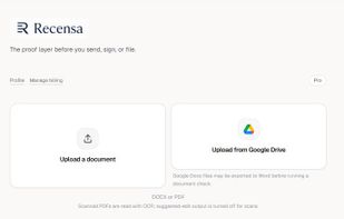 Upload a doc screen