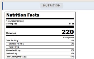 Nutrition Label